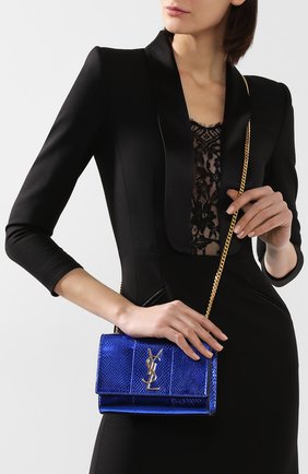 Женская сумка monogram kate SAINT LAURENT темно-синего цвета по цене 156000 руб., арт. 469390/LZA0J | Фото 5 Женская сумка monogram kate SAINT LAURENT темно-синего цвета, арт. 469390/LZA0J | Фото 5