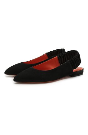 Женские замшевые балетки SANTONI черного цвета по цене 34050 руб., арт. WAWN58486HI2CMGDN01 | Фото 1 Женские замшевые балетки SANTONI черного цвета, арт. WAWN58486HI2CMGDN01 | Фото 1