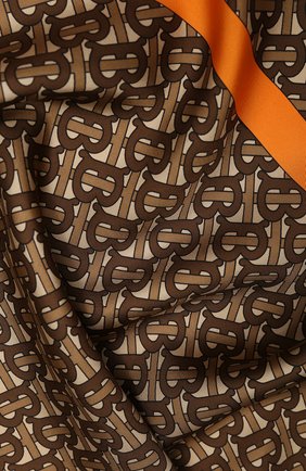 Женский шелковый платок BURBERRY коричневого цвета по цене 27700 руб., арт. 8025560 | Фото 2 Женский шелковый платок BURBERRY коричневого цвета, арт. 8025560 | Фото 2