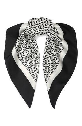Женский шелковый платок BURBERRY черно-белого цвета по цене 27700 руб., арт. 8011853 | Фото 1 Женский шелковый платок BURBERRY черно-белого цвета, арт. 8011853 | Фото 1