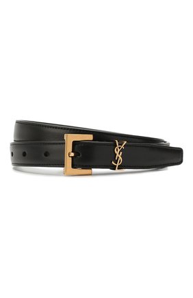 Женский кожаный ремень SAINT LAURENT черного цвета по цене 26200 руб., арт. 554465/B000W | Фото 1 Женский кожаный ремень SAINT LAURENT черного цвета, арт. 554465/B000W | Фото 1