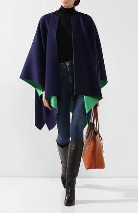 Женская шерстяное пончо RALPH LAUREN синего цвета по цене 281500 руб., арт. 290790786 | Фото 2 Женская шерстяное пончо RALPH LAUREN синего цвета, арт. 290790786 | Фото 2