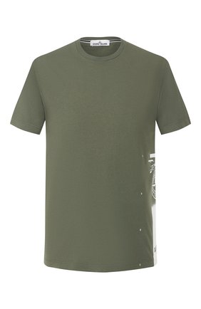 Мужская хлопковая футболка STONE ISLAND хаки цвета по цене 9560 руб., арт. 72152NS83 | Фото 1 Мужская хлопковая футболка STONE ISLAND хаки цвета, арт. 72152NS83 | Фото 1