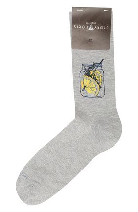 Мужские хлопковые носки STORY LORIS светло-серого цвета, арт. 993 | Фото 1 (Материал внешний: Хлопок; Кросс-КТ: бельё)