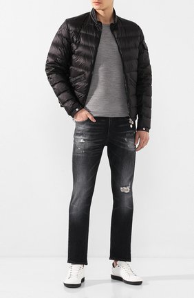 Мужская шерстяная футболка Z ZEGNA серого цвета по цене 19950 руб., арт. V8390/ZZT653 | Фото 2 Мужская шерстяная футболка Z ZEGNA серого цвета, арт. V8390/ZZT653 | Фото 2
