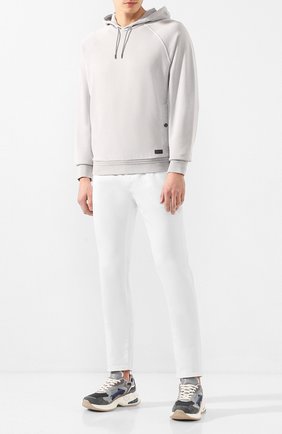 Мужской хлопковое худи Z ZEGNA светло-серого цвета по цене 29950 руб., арт. VU457/ZZ849 | Фото 2 Мужской хлопковое худи Z ZEGNA светло-серого цвета, арт. VU457/ZZ849 | Фото 2