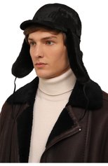 Мужская шапка-ушанка из меха каракульчи и норки FURLAND черного цвета, арт. 0169720010005600005 | Фото 2 (Материал: Натуральный мех)