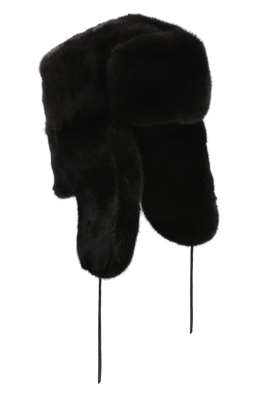 Мужская шапка-ушанка из меха норки FURLAND черного цвета, арт. 0012200110065600146 | Фото 1 (Материал: Натуральный мех)