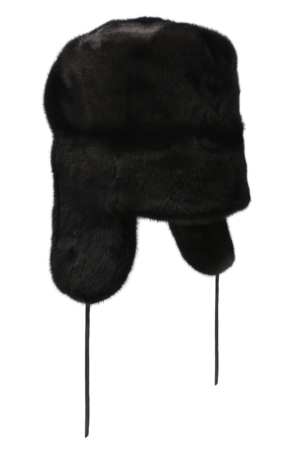 Мужская шапка-ушанка из меха норки FURLAND черного цвета, арт. 0012200110065600146 | Фото 2 (Материал: Натуральный мех)