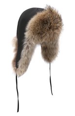 Мужская шапка-ушанка из меха койота FURLAND бежевого цвета, арт. 0001113010002300008 | Фото 1 (Материал: Текстиль, Натуральный мех)