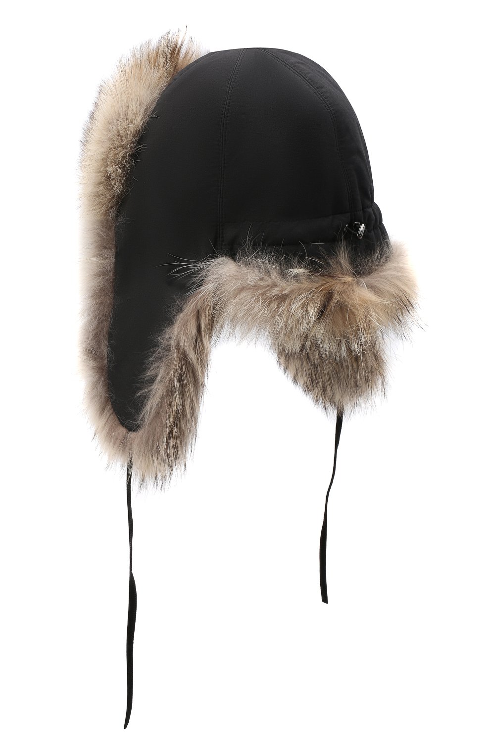 Мужская шапка-ушанка из меха койота FURLAND бежевого цвета, арт. 0001113010002300008 | Фото 2 (Материал: Текстиль, Натуральный мех)