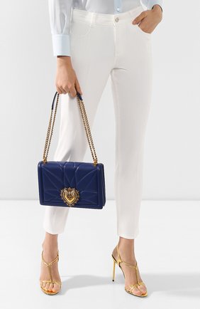 Женская сумка devotion medium DOLCE & GABBANA синего цвета по цене 139500 руб., арт. BB6651/AV967 | Фото 2 Женская сумка devotion medium DOLCE & GABBANA синего цвета, арт. BB6651/AV967 | Фото 2