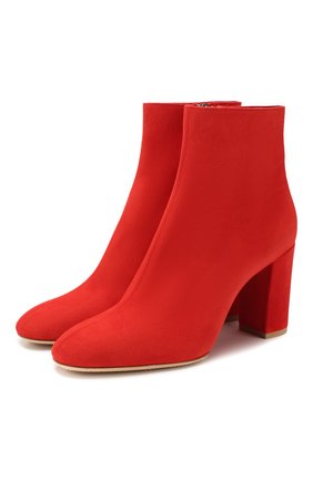 Женские замшевые ботильоны SANTONI красного цвета по цене 56500 руб., арт. WTEE58500HA2GMGDR50 | Фото 1 Женские замшевые ботильоны SANTONI красного цвета, арт. WTEE58500HA2GMGDR50 | Фото 1