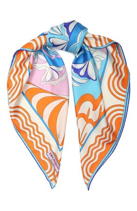 Женский шелковый платок EMILIO PUCCI оранжевого цвета по цене 25750 руб., арт. 0EGB42/0EM42 | Фото 1 Женский шелковый платок EMILIO PUCCI оранжевого цвета, арт. 0EGB42/0EM42 | Фото 1