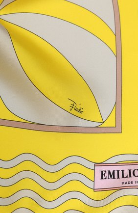 Женский шелковый платок EMILIO PUCCI желтого цвета по цене 25750 руб., арт. 0EGB42/0EM42 | Фото 2 Женский шелковый платок EMILIO PUCCI желтого цвета, арт. 0EGB42/0EM42 | Фото 2