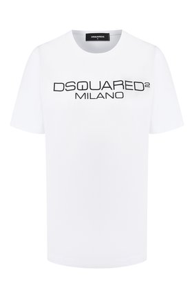Женская хлопковая футболка DSQUARED2 белого цвета по цене 16500 руб., арт. S75GD0082/S22844 | Фото 1 Женская хлопковая футболка DSQUARED2 белого цвета, арт. S75GD0082/S22844 | Фото 1