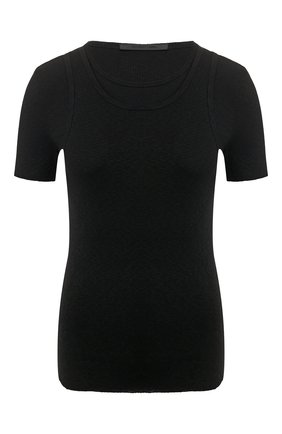Женская хлопковая футболка HELMUT LANG черного цвета по цене 14800 руб., арт. J10HW502 | Фото 1 Женская хлопковая футболка HELMUT LANG черного цвета, арт. J10HW502 | Фото 1