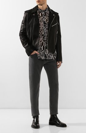 Мужская рубашка из смеси хлопка и шелка SAINT LAURENT черно-белого цвета по цене 69750 руб., арт. 599291/Y1A69 | Фото 2 Мужская рубашка из смеси хлопка и шелка SAINT LAURENT черно-белого цвета, арт. 599291/Y1A69 | Фото 2