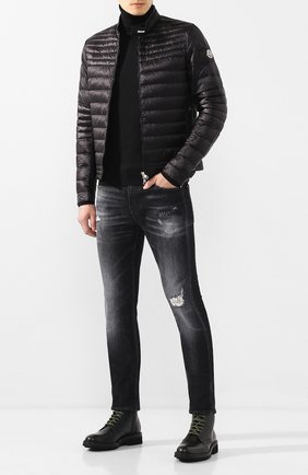 Мужской пуховый бомбер MONCLER черного цвета по цене 66600 руб., арт. F1-091-1A100-00-C0451 | Фото 2 Мужской пуховый бомбер MONCLER черного цвета, арт. F1-091-1A100-00-C0451 | Фото 2