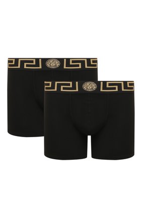 Мужские комплект из двух хлопковых боксеров VERSACE черного цвета по цене 10450 руб., арт. AU10192/A232741 | Фото 1 Мужские комплект из двух хлопковых боксеров VERSACE черного цвета, арт. AU10192/A232741 | Фото 1