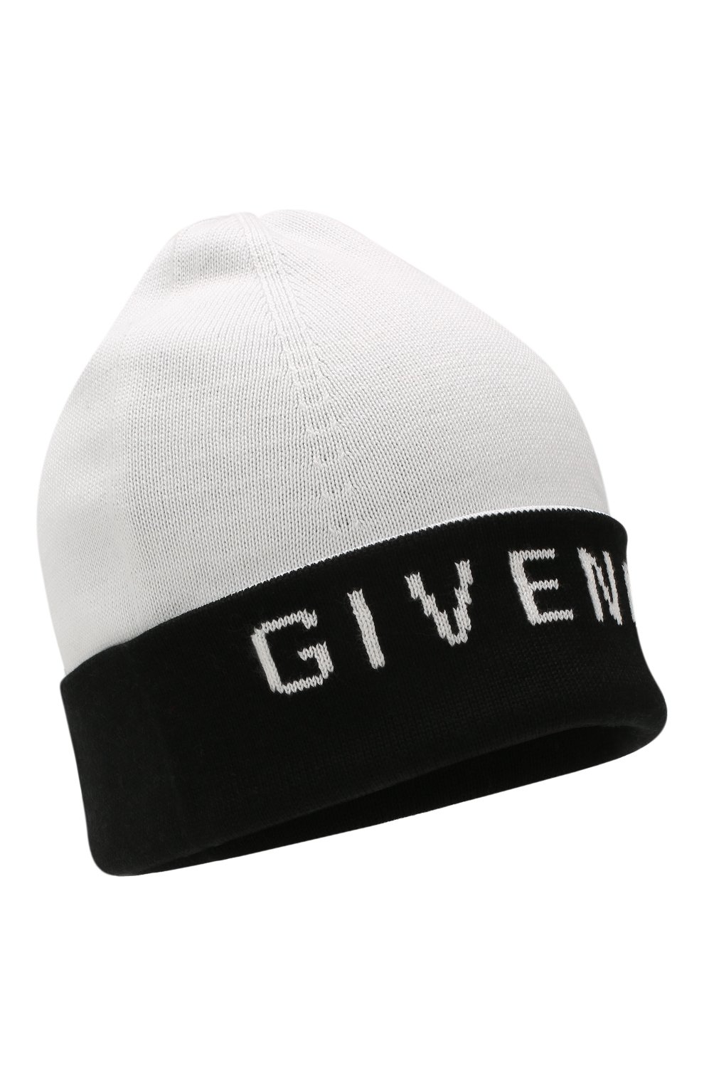 Мужская шапка из смеси хлопка и кашемира GIVENCHY черно-белого цвета, арт. GVCAPP/U1722 | Фото 1