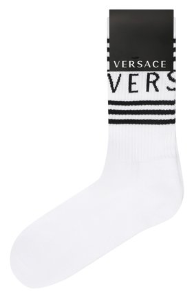 Мужские хлопковые носки VERSACE белого цвета по цене 7515 руб., арт. ICZ0003/IK0203 | Фото 1 Мужские хлопковые носки VERSACE белого цвета, арт. ICZ0003/IK0203 | Фото 1