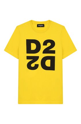 Детская хлопковая футболка DSQUARED2 желтого цвета по цене 6620 руб., арт. DQ03WI-D00XK | Фото 1 Детская хлопковая футболка DSQUARED2 желтого цвета, арт. DQ03WI-D00XK | Фото 1
