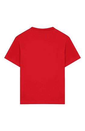 Детская хлопковая футболка DSQUARED2 красного цвета, арт. DQ03ZF-D00MM | Фото 2 (Материал внешний: Хлопок; Рукава: Короткие; Девочки Кросс-КТ: футболка-одежда; Статус проверки: Проверена категория)