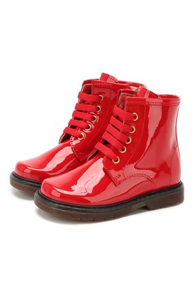 Детские кожаные ботинки MISSOURI красного цвета, арт. 4751N/18-26 | Фото 1 (Материал внутренний: Натуральная кожа; Статус проверки: Проверена категория; Материал внешний: Кожа)