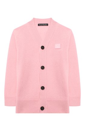 Детский шерстяной кардиган ACNE STUDIOS розового цвета по цене 9200 руб., арт. D60006 | Фото 1 Детский шерстяной кардиган ACNE STUDIOS розового цвета, арт. D60006 | Фото 1