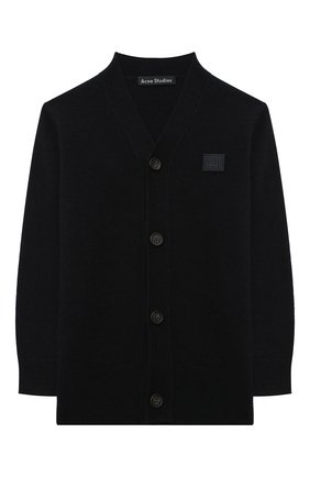 Детский шерстяной кардиган ACNE STUDIOS черного цвета по цене 9200 руб., арт. D60006 | Фото 1 Детский шерстяной кардиган ACNE STUDIOS черного цвета, арт. D60006 | Фото 1