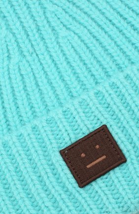 Детского шерстяная шапка ACNE STUDIOS бирюзового цвета по цене 4230 руб., арт. D40001 | Фото 3 Детского шерстяная шапка ACNE STUDIOS бирюзового цвета, арт. D40001 | Фото 3