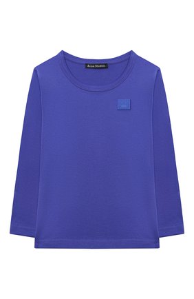 Детская хлопковый лонгслив ACNE STUDIOS синего цвета по цене 4230 руб., арт. 2NI173 | Фото 1 Детская хлопковый лонгслив ACNE STUDIOS синего цвета, арт. 2NI173 | Фото 1