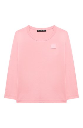 Детская хлопковый лонгслив ACNE STUDIOS розового цвета по цене 4230 руб., арт. 2NI173 | Фото 1 Детская хлопковый лонгслив ACNE STUDIOS розового цвета, арт. 2NI173 | Фото 1