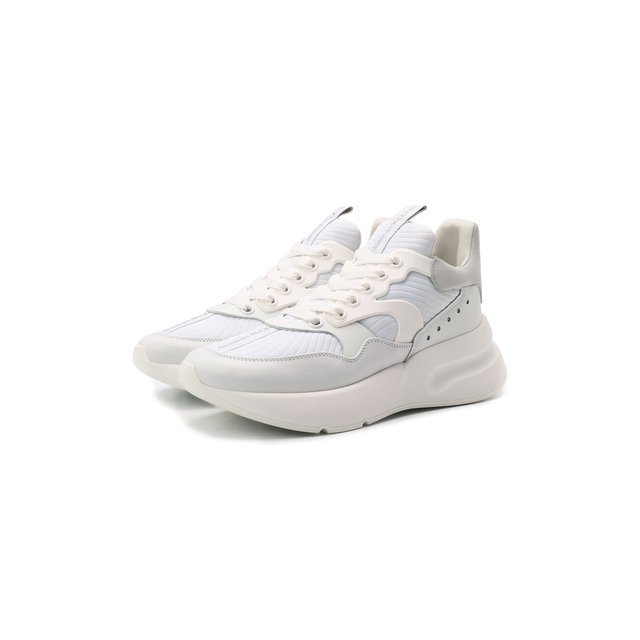 Кожаные кроссовки Alexander McQueen белого цвета