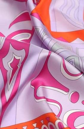 Женский шелковый платок EMILIO PUCCI фиолетового цвета по цене 25750 руб., арт. 0EGB12/0ET12 | Фото 2 Женский шелковый платок EMILIO PUCCI фиолетового цвета, арт. 0EGB12/0ET12 | Фото 2