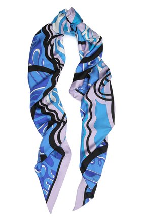Женский шелковый платок EMILIO PUCCI синего цвета по цене 56550 руб., арт. 0EGB19/0ET19 | Фото 1 Женский шелковый платок EMILIO PUCCI синего цвета, арт. 0EGB19/0ET19 | Фото 1