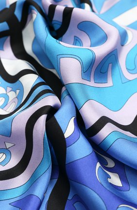 Женский шелковый платок EMILIO PUCCI синего цвета по цене 56550 руб., арт. 0EGB19/0ET19 | Фото 2 Женский шелковый платок EMILIO PUCCI синего цвета, арт. 0EGB19/0ET19 | Фото 2