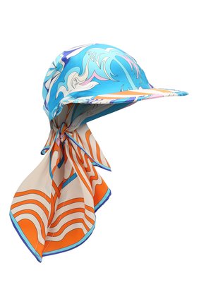 Женская шелковая бейсболка EMILIO PUCCI голубого цвета по цене 29950 руб., арт. 0EGF45/0EM42 | Фото 1 Женская шелковая бейсболка EMILIO PUCCI голубого цвета, арт. 0EGF45/0EM42 | Фото 1
