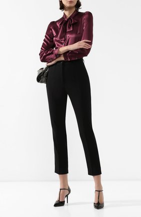 Женские шерстяные брюки DOLCE & GABBANA черного цвета по цене 64700 руб., арт. FTAM2T/FUCC6 | Фото 2 Женские шерстяные брюки DOLCE & GABBANA черного цвета, арт. FTAM2T/FUCC6 | Фото 2