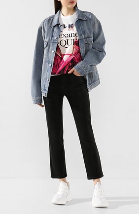 Женская хлопковая футболка ALEXANDER MCQUEEN белого цвета по цене 34200 руб., арт. 610895/QZAAZ | Фото 2 Женская хлопковая футболка ALEXANDER MCQUEEN белого цвета, арт. 610895/QZAAZ | Фото 2