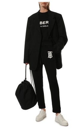 Женские хлопковые джоггеры BURBERRY черного цвета по цене 47300 руб., арт. 8024354 | Фото 2 Женские хлопковые джоггеры BURBERRY черного цвета, арт. 8024354 | Фото 2