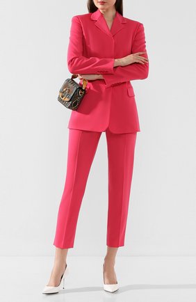 Женские брюки со стрелками EMILIO PUCCI фуксия цвета по цене 68350 руб., арт. 0ERT50/0E602 | Фото 2 Женские брюки со стрелками EMILIO PUCCI фуксия цвета, арт. 0ERT50/0E602 | Фото 2 (Материал внешний: Шерсть; Женское Кросс-КТ: Брюки-одежда; Статус проверки: Проверена категория; Длина (брюки, джинсы): Укороченные)