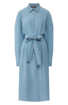 Женское шелковое платье LORO PIANA голубого цвета по цене 307500 руб., арт. FAL0755 | Фото 1 Женское шелковое платье LORO PIANA голубого цвета, арт. FAL0755 | Фото 1