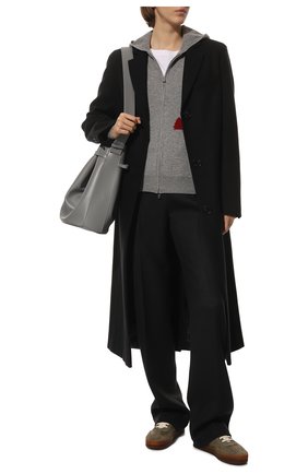 Женский кашемировый кардиган LORO PIANA серого цвета по цене 223500 руб., арт. FAL0255 | Фото 2 Женский кашемировый кардиган LORO PIANA серого цвета, арт. FAL0255 | Фото 2