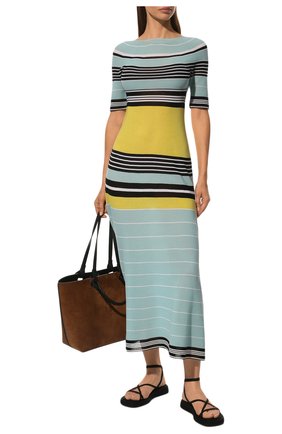 Женское хлопковое платье LANVIN голубого цвета по цене 112500 руб., арт. RW-DR374M-MA03-P20 | Фото 2 Женское хлопковое платье LANVIN голубого цвета, арт. RW-DR374M-MA03-P20 | Фото 2