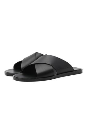 Мужские кожаные шлепанцы BALENCIAGA черного цвета по цене 39150 руб., арт. 597148/WAVY0 | Фото 1 Мужские кожаные шлепанцы BALENCIAGA черного цвета, арт. 597148/WAVY0 | Фото 1