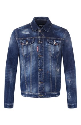 Мужская джинсовая куртка DSQUARED2 синего цвета по цене 41560 руб., арт. S74AM1027/S30342 | Фото 1 Мужская джинсовая куртка DSQUARED2 синего цвета, арт. S74AM1027/S30342 | Фото 1