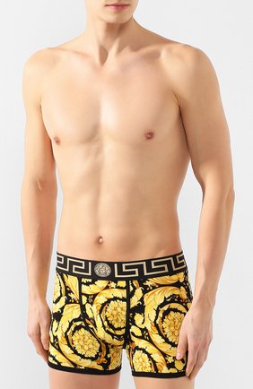Мужские хлопковые боксеры VERSACE желтого цвета по цене 13950 руб., арт. AUU03031/A233294 | Фото 2 Мужские хлопковые боксеры VERSACE желтого цвета, арт. AUU03031/A233294 | Фото 2