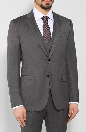 Мужской костюм-тройка из смеси шерсти и шелка ERMENEGILDO ZEGNA темно-серого цвета по цене 236500 руб., арт. 716559/321225 | Фото 2 Мужской костюм-тройка из смеси шерсти и шелка ERMENEGILDO ZEGNA темно-серого цвета, арт. 716559/321225 | Фото 2